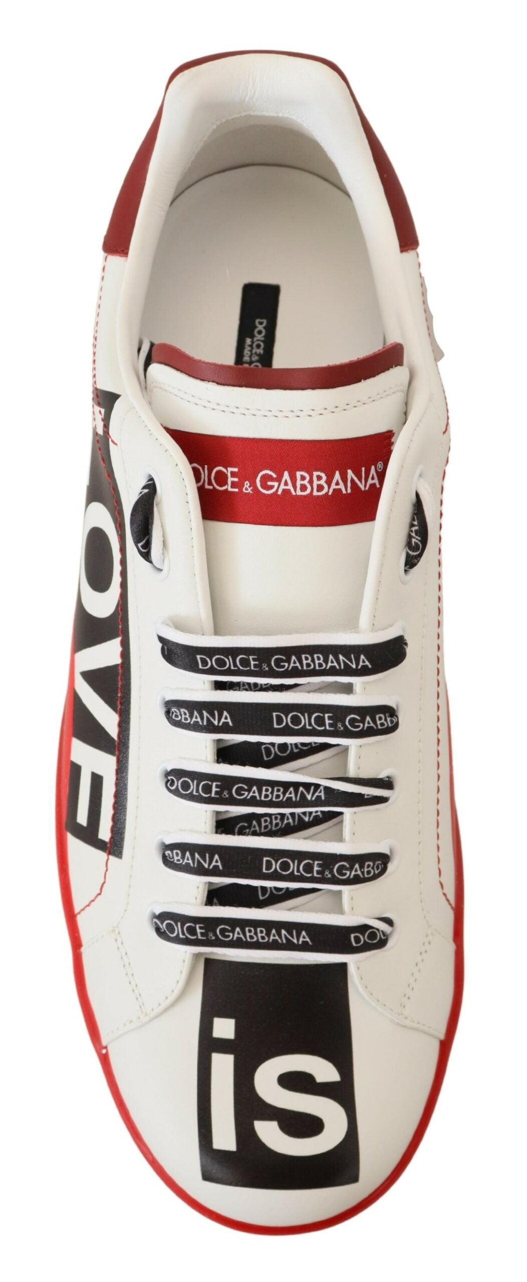 Dolce & Gabbana Exclusive Red & White Love Motif Sneakers