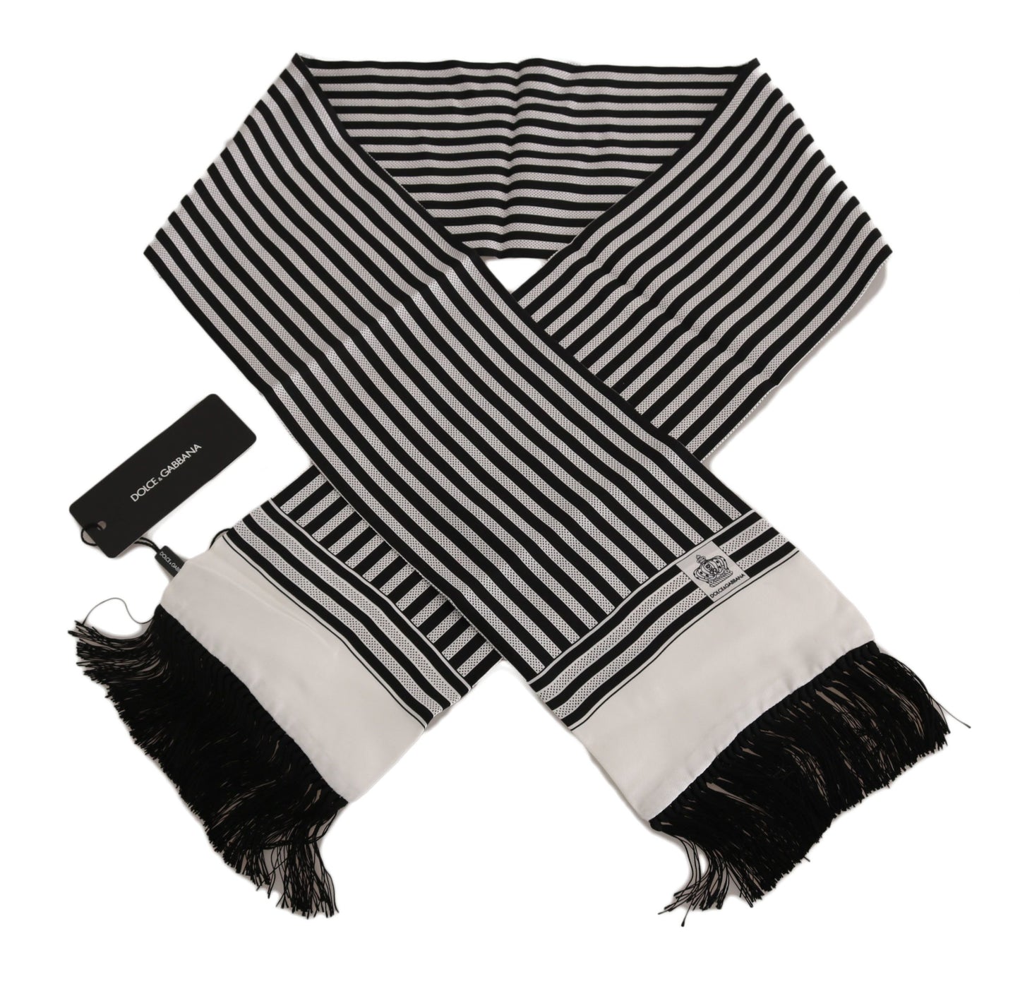 Dolce & Gabbana Elegant Silk Striped Men's Scarf Wrap