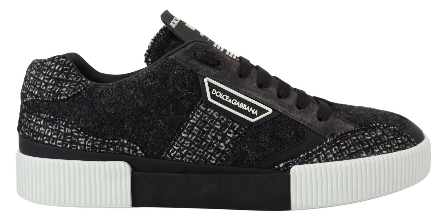 Dolce & Gabbana Chic Black Textured Low Top Sneakers