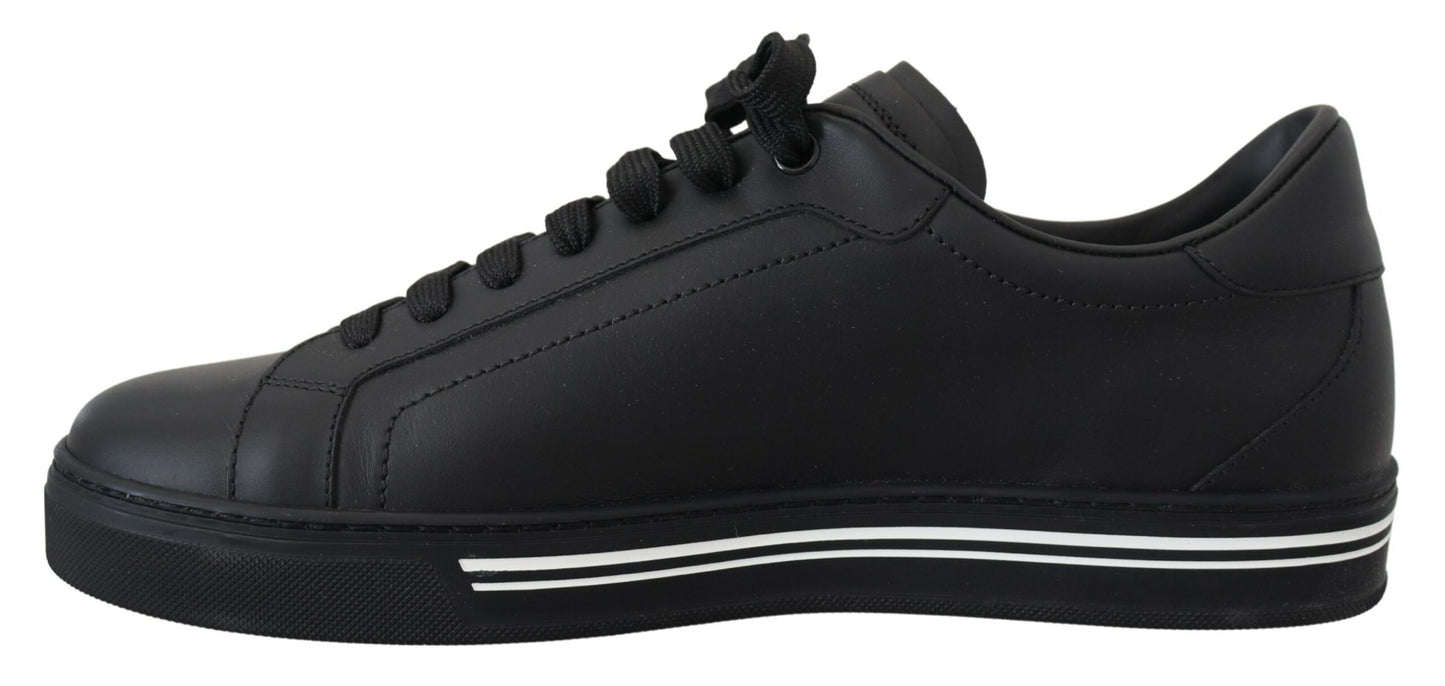 Dolce & Gabbana Sleek Black Low Top Leather Sneakers