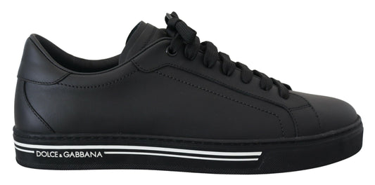 Dolce & Gabbana Sleek Black Low Top Leather Sneakers