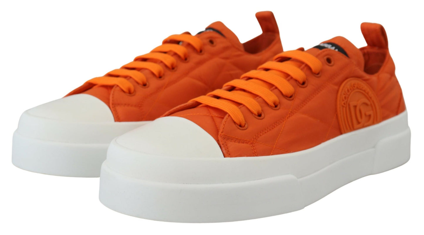 Dolce & Gabbana Orange Low Top Designer Sneakers