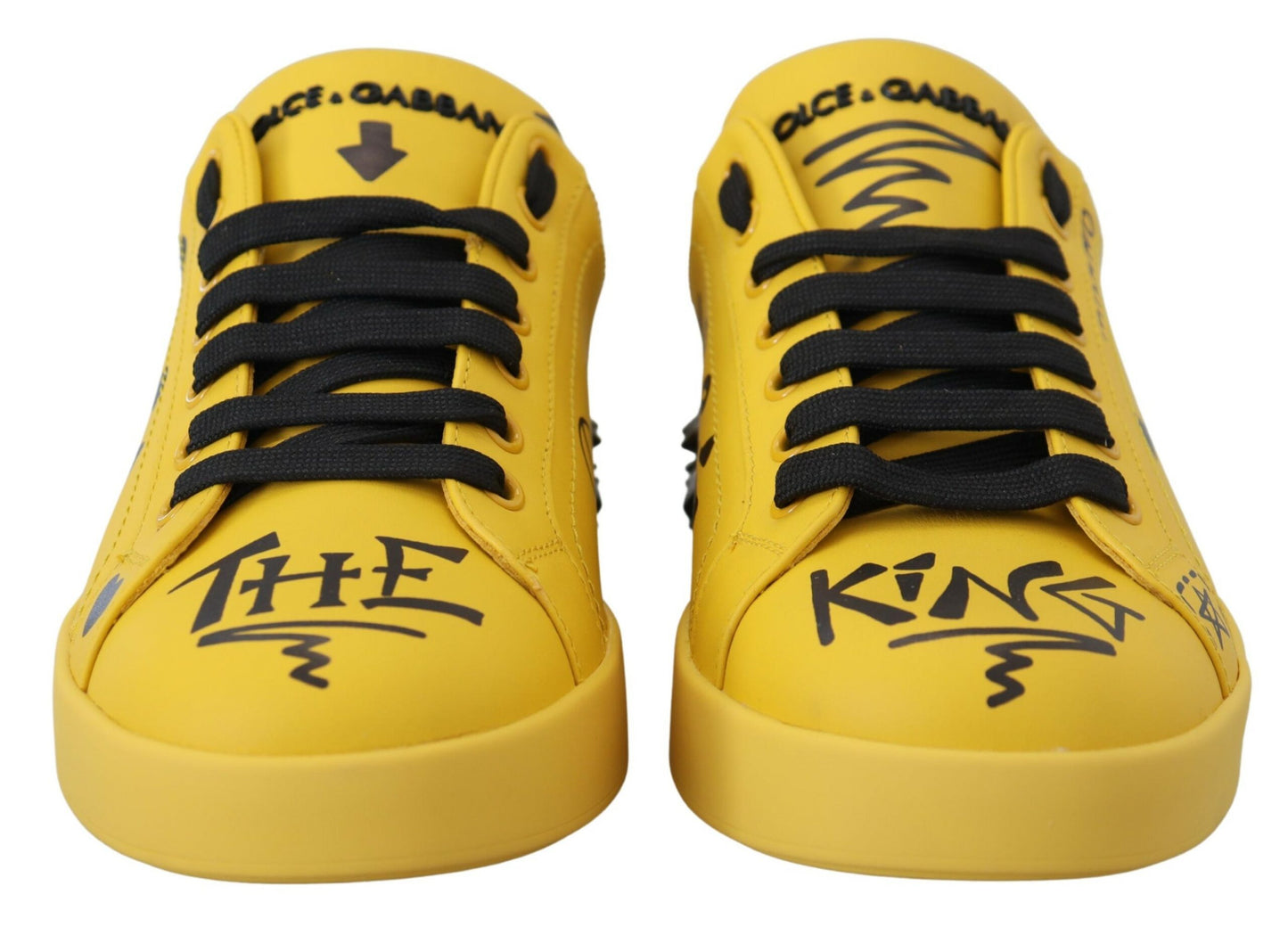 Dolce & Gabbana Exquisite Yellow Leather Casual Sneakers