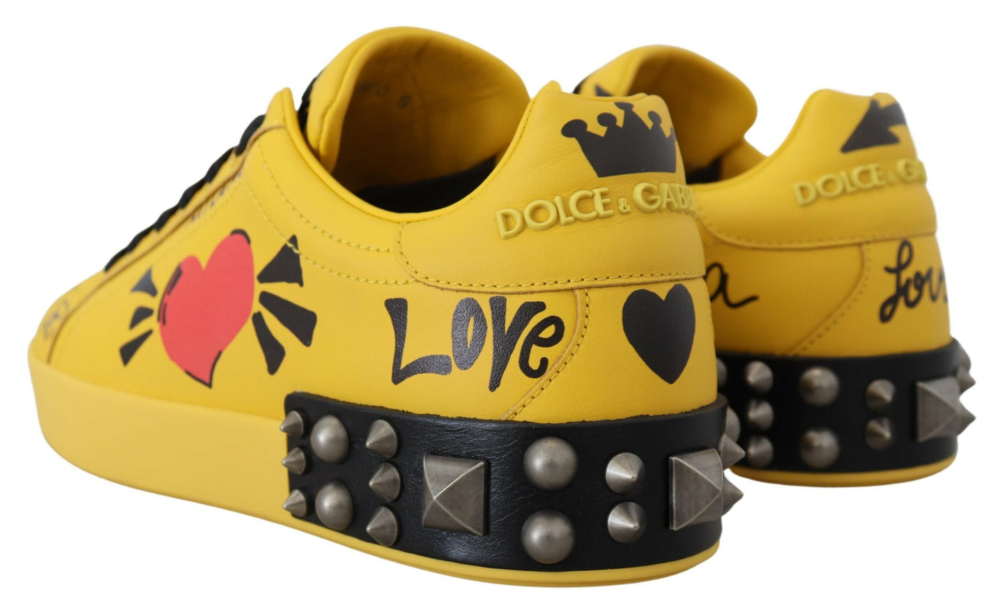 Dolce & Gabbana Exquisite Yellow Leather Casual Sneakers