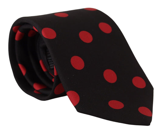 Dolce & Gabbana Elegant Silk Tie in Black and Red