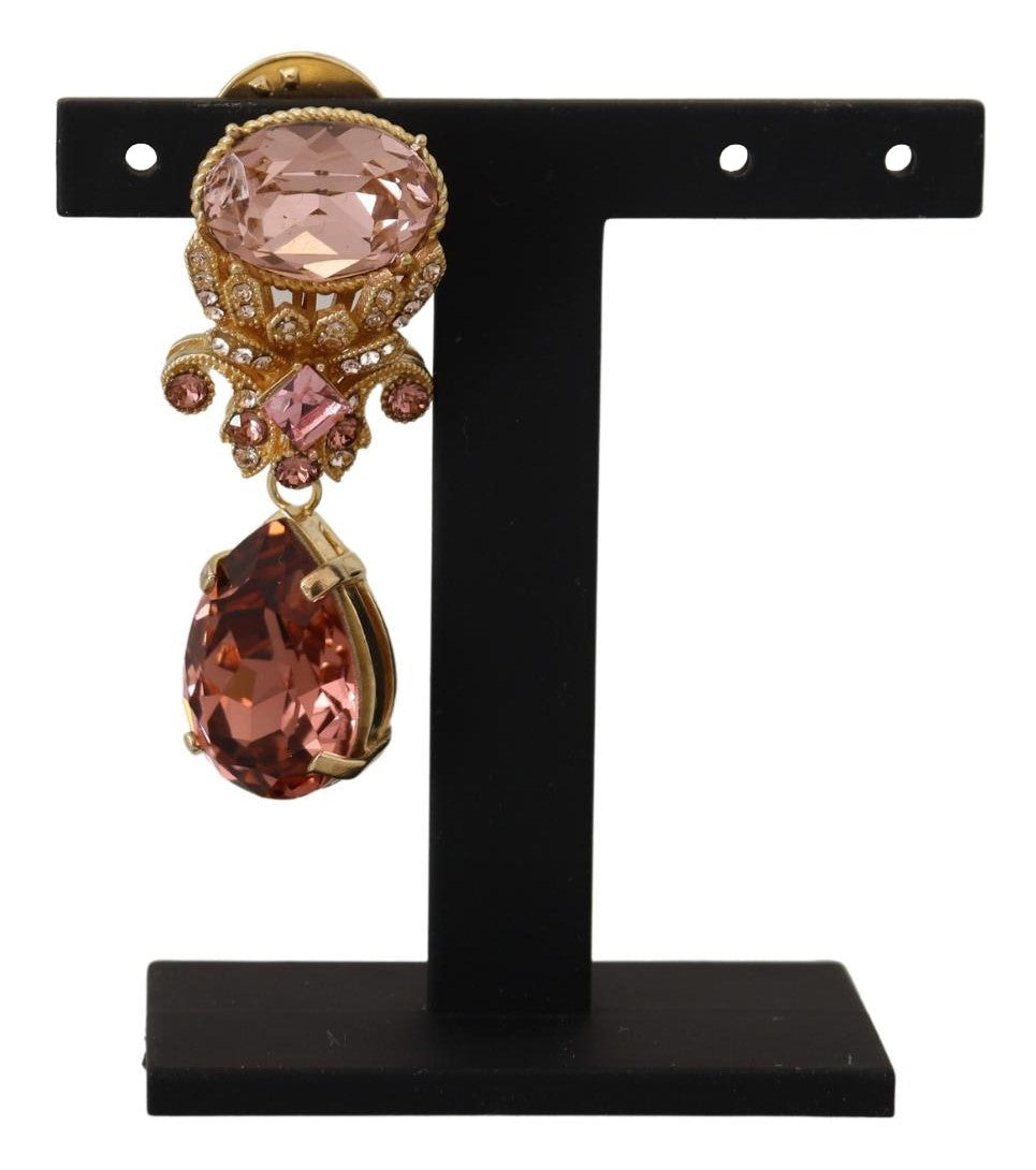 Dolce & Gabbana Exquisite Gold-Toned Crystal Brooch