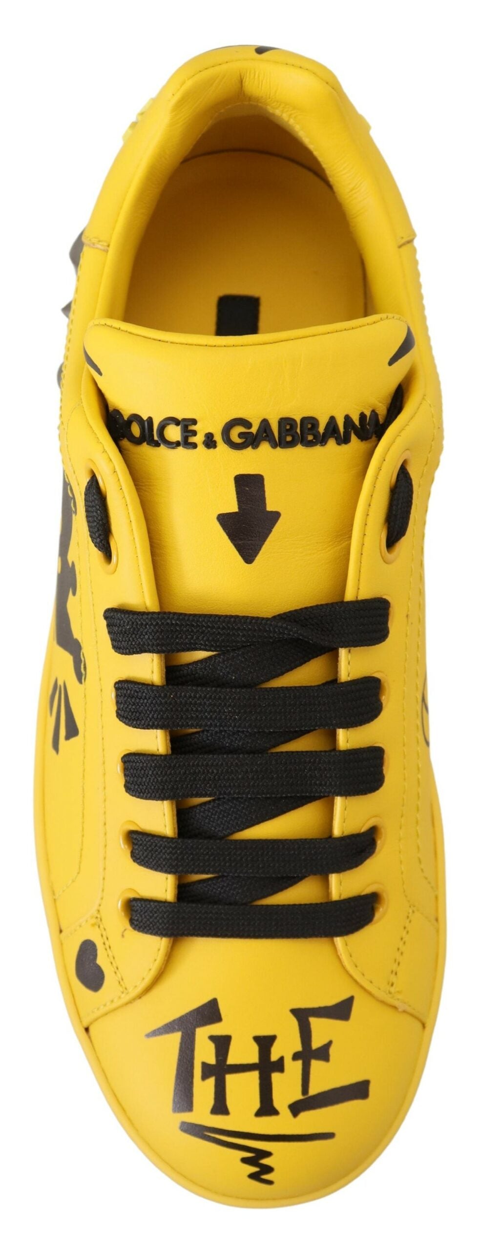 Dolce & Gabbana Exquisite Yellow Leather Casual Sneakers