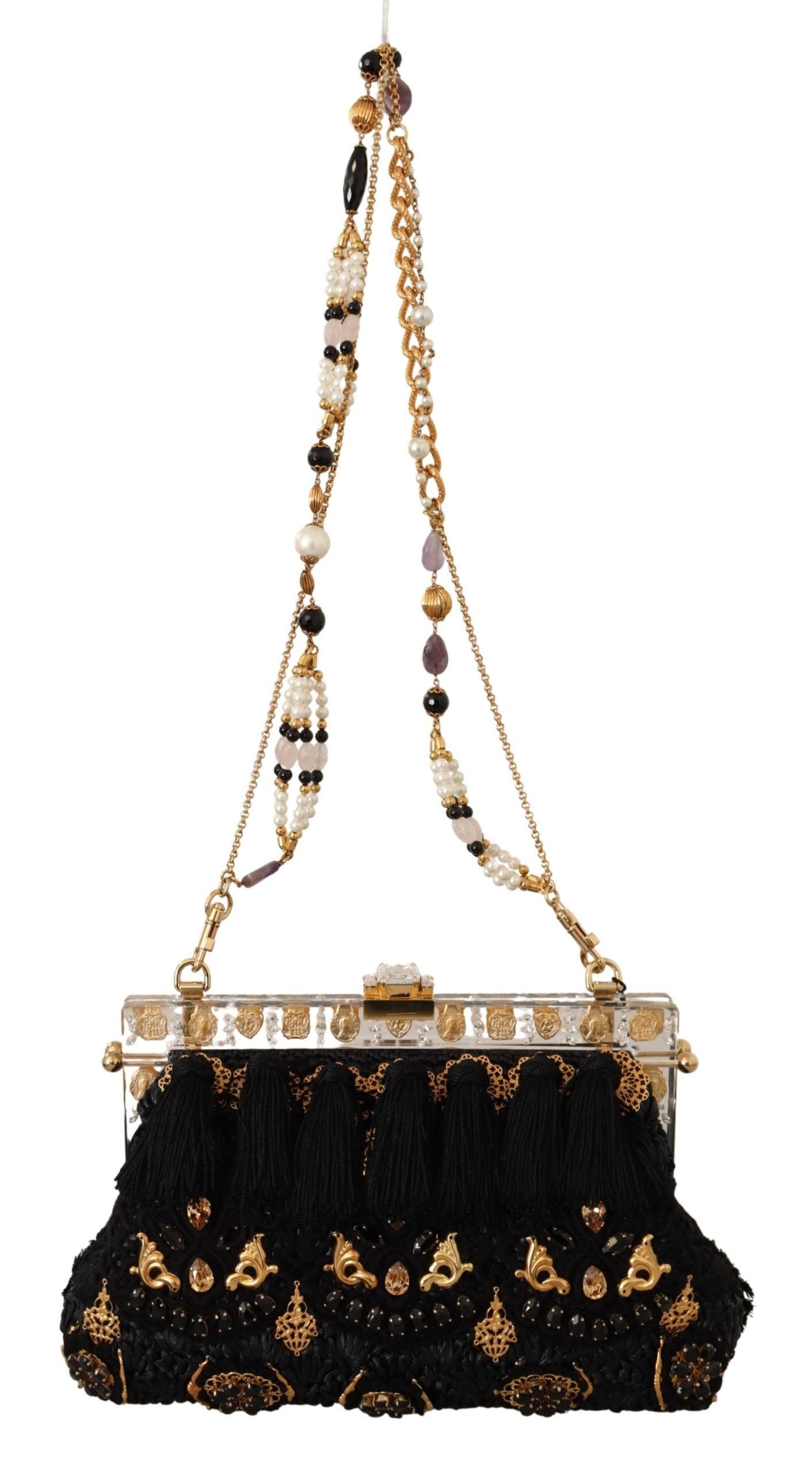 Dolce & Gabbana Opulent Black Crystal VANDA Evening Clutch