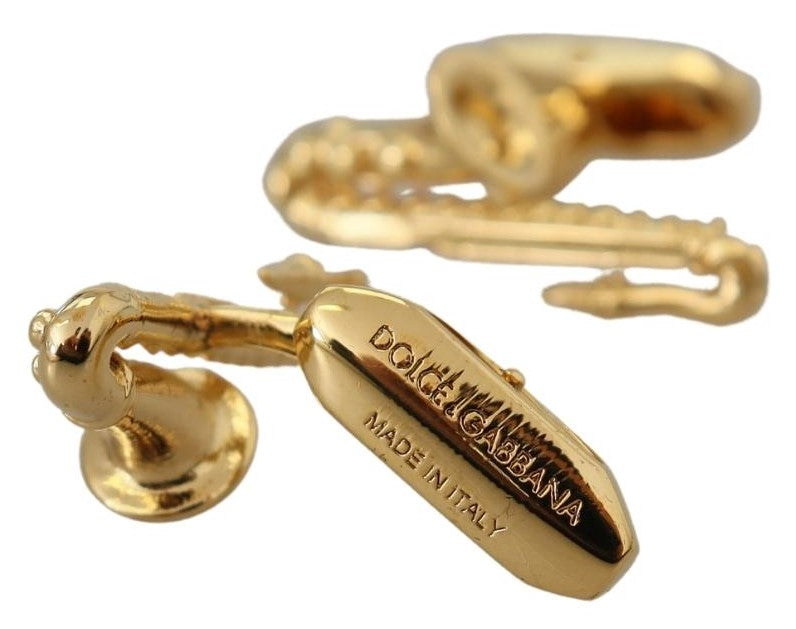 Dolce & Gabbana Elegant Gold Plated Brass Cufflinks