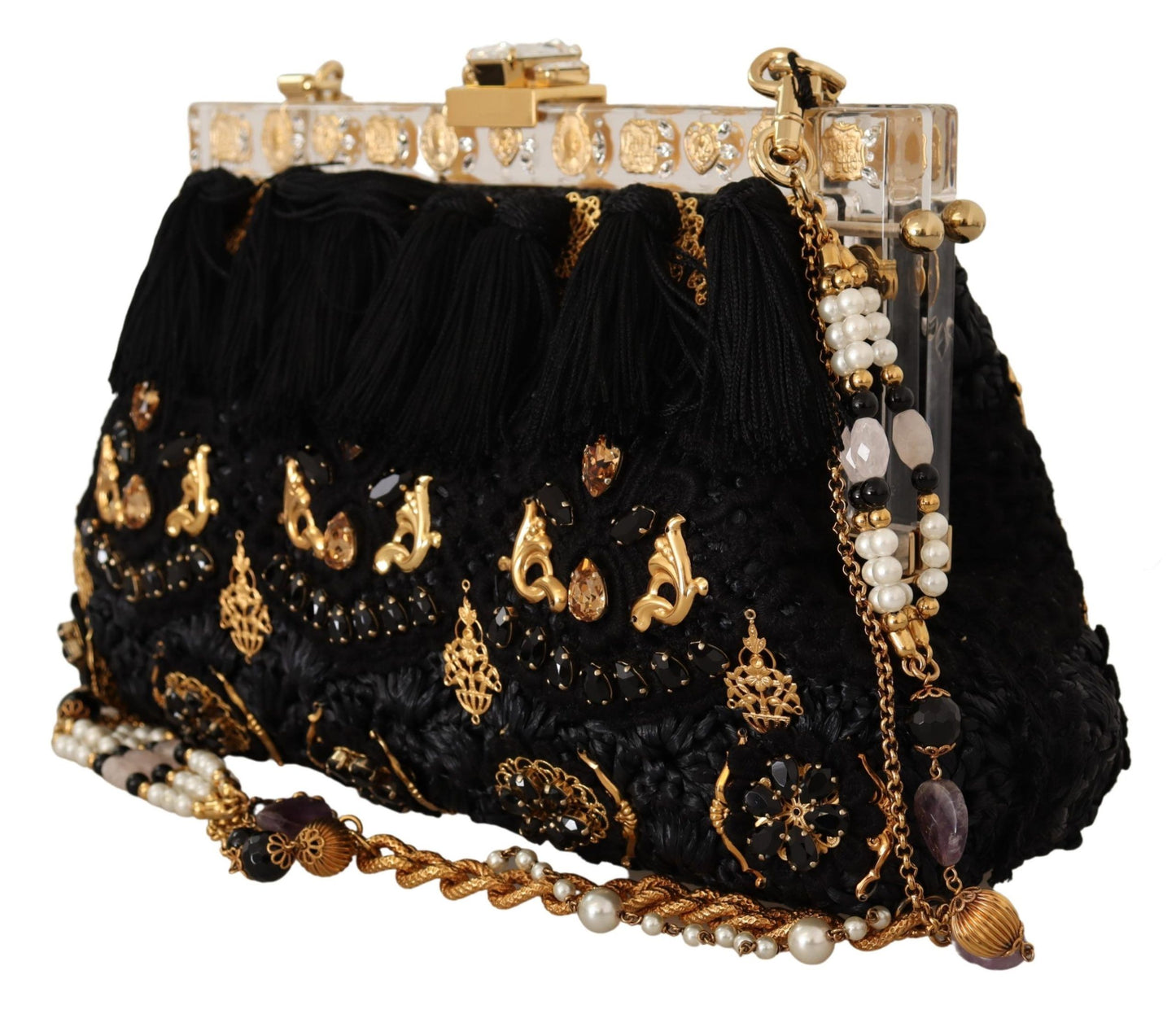 Dolce & Gabbana Opulent Black Crystal VANDA Evening Clutch