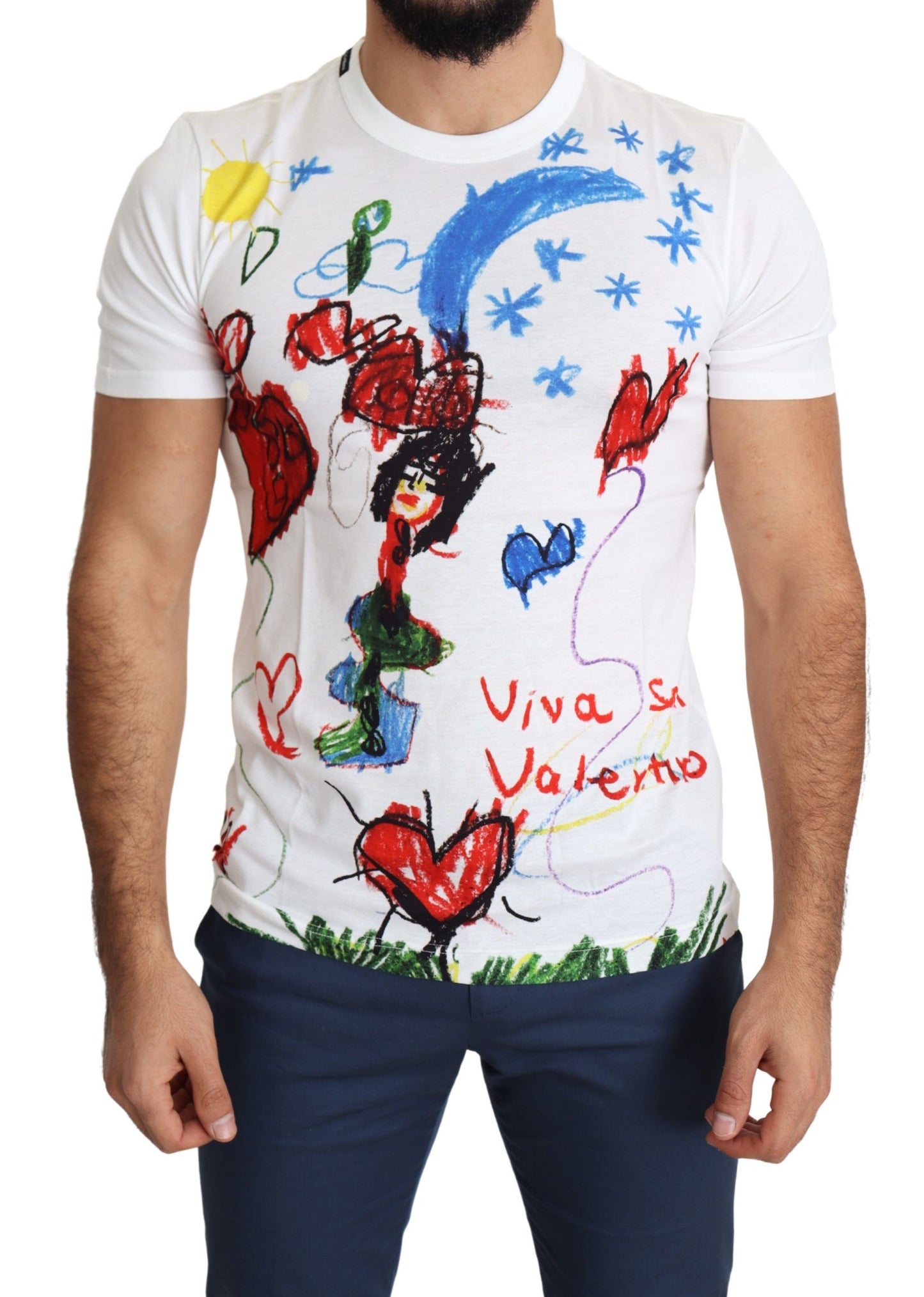 Dolce & Gabbana Chic White Cotton T-Shirt with Unique Print