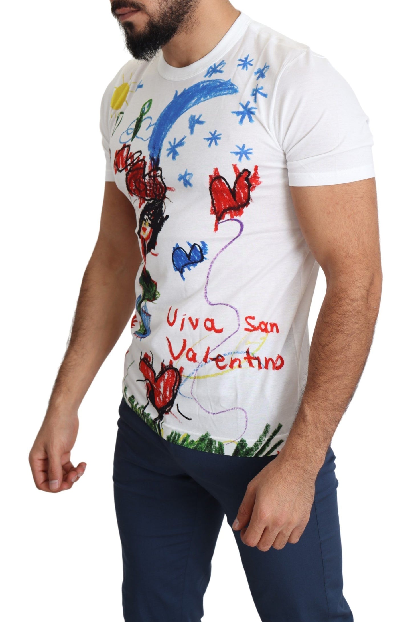 Dolce & Gabbana Chic White Cotton T-Shirt with Unique Print