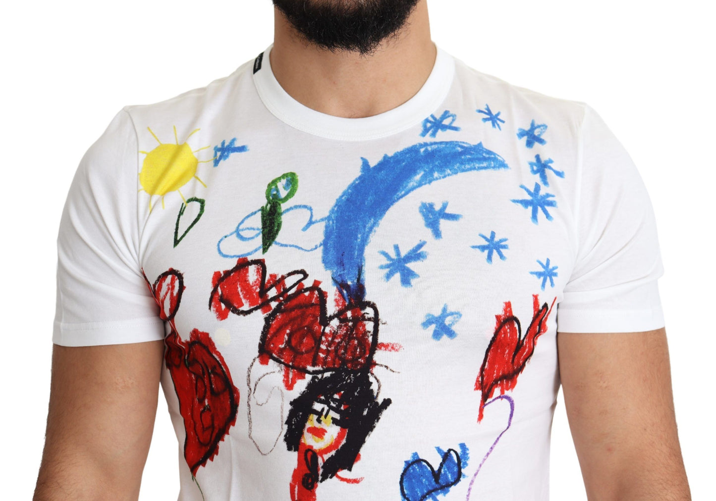 Dolce & Gabbana Chic White Cotton T-Shirt with Unique Print