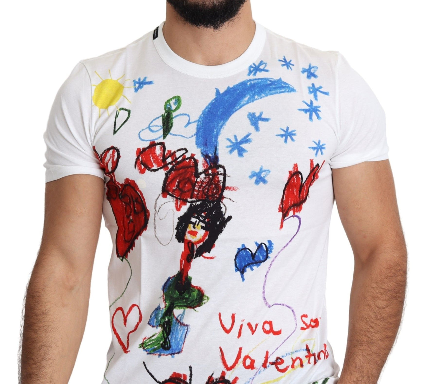 Dolce & Gabbana Chic White Cotton T-Shirt with Unique Print