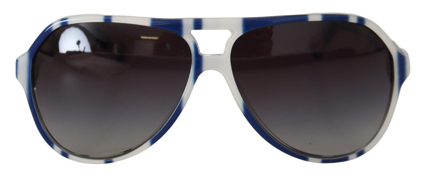 Dolce & Gabbana Elegant Blue and White Designer Sunglasses