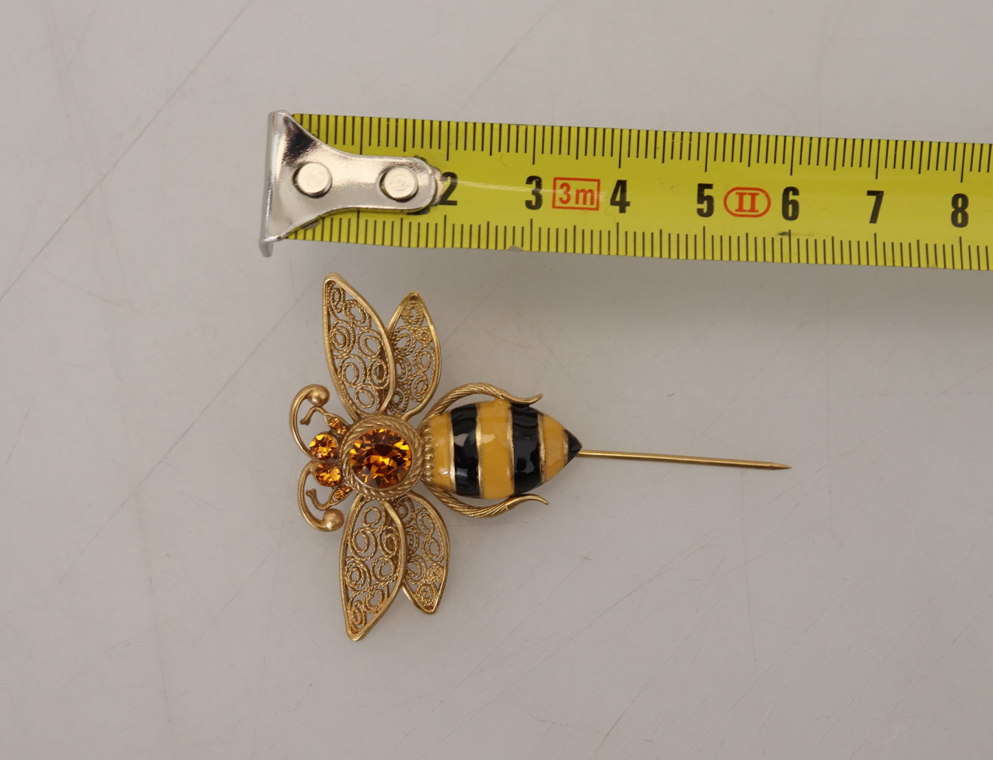 Dolce & Gabbana Gold Plated Crystal Bee Brooch