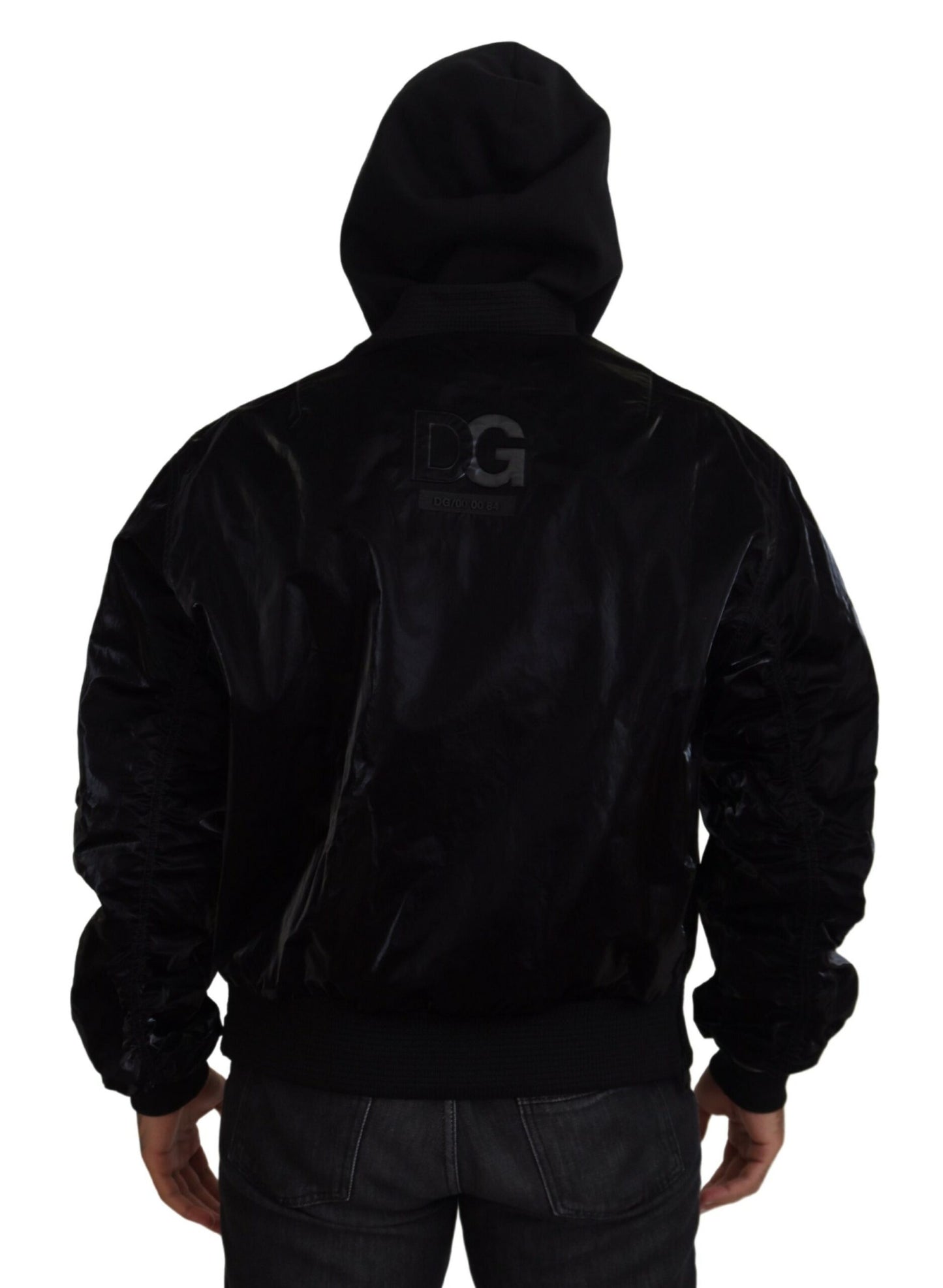 Dolce & Gabbana Elegant Black Bomber Hooded Jacket