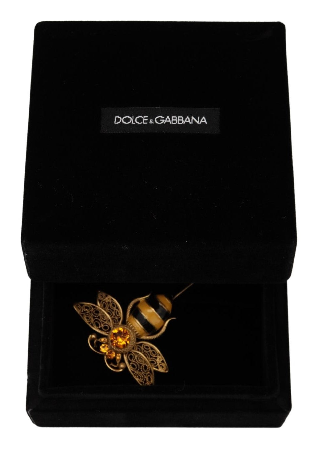 Dolce & Gabbana Gold Plated Crystal Bee Brooch