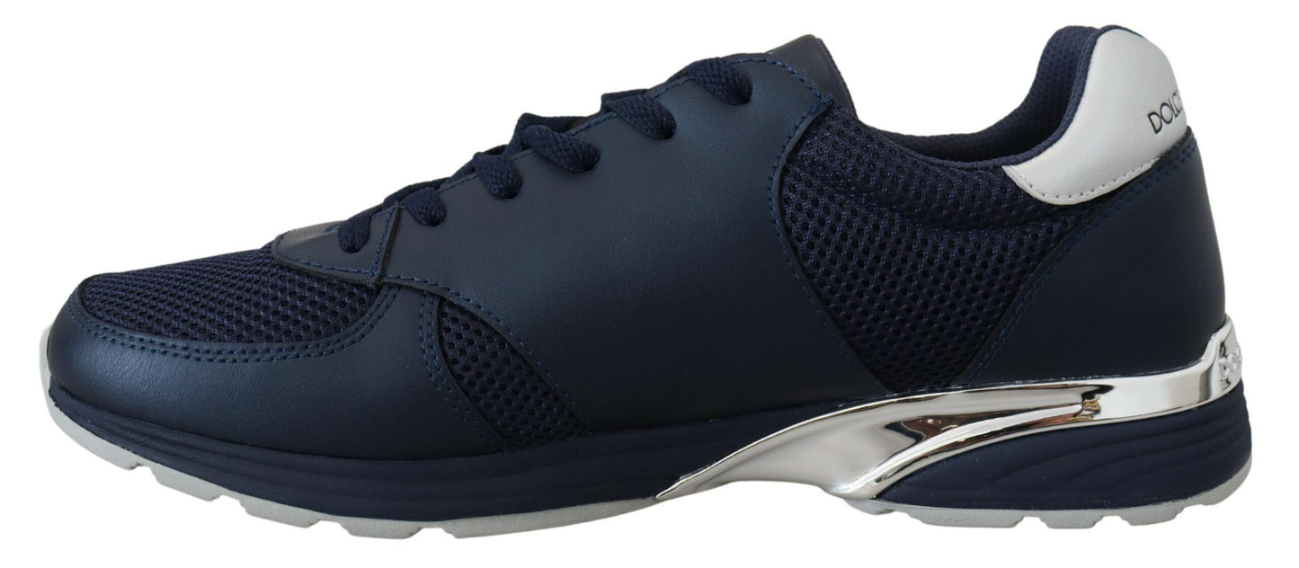 Dolce & Gabbana Elegant Blue Low Top Leather Sneakers