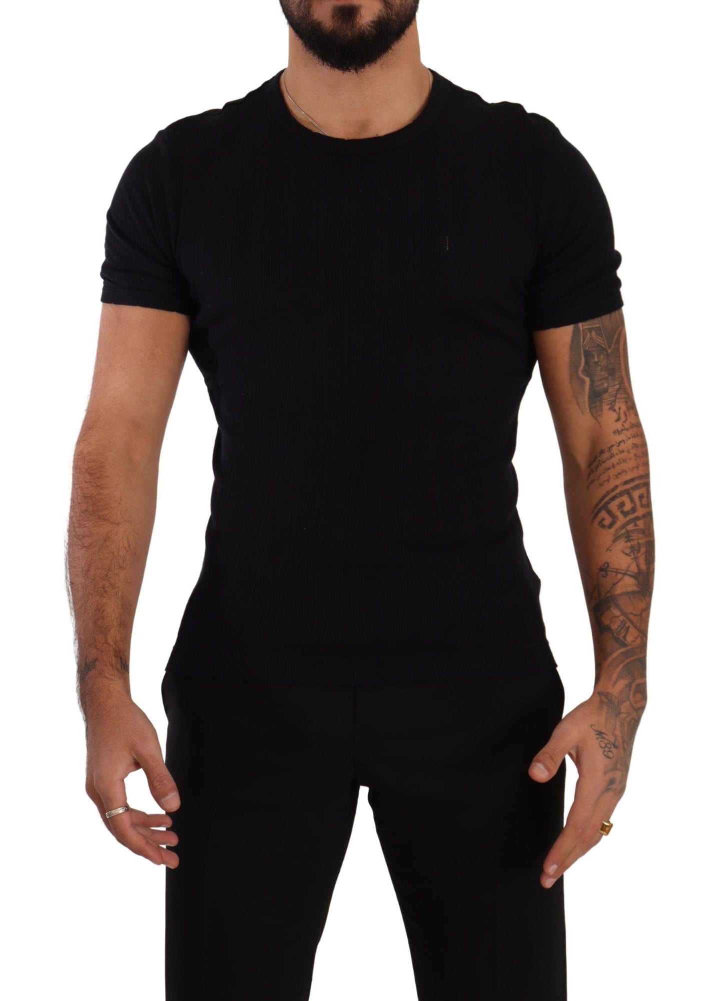 Dolce & Gabbana Elegant Black Round Neck Tee