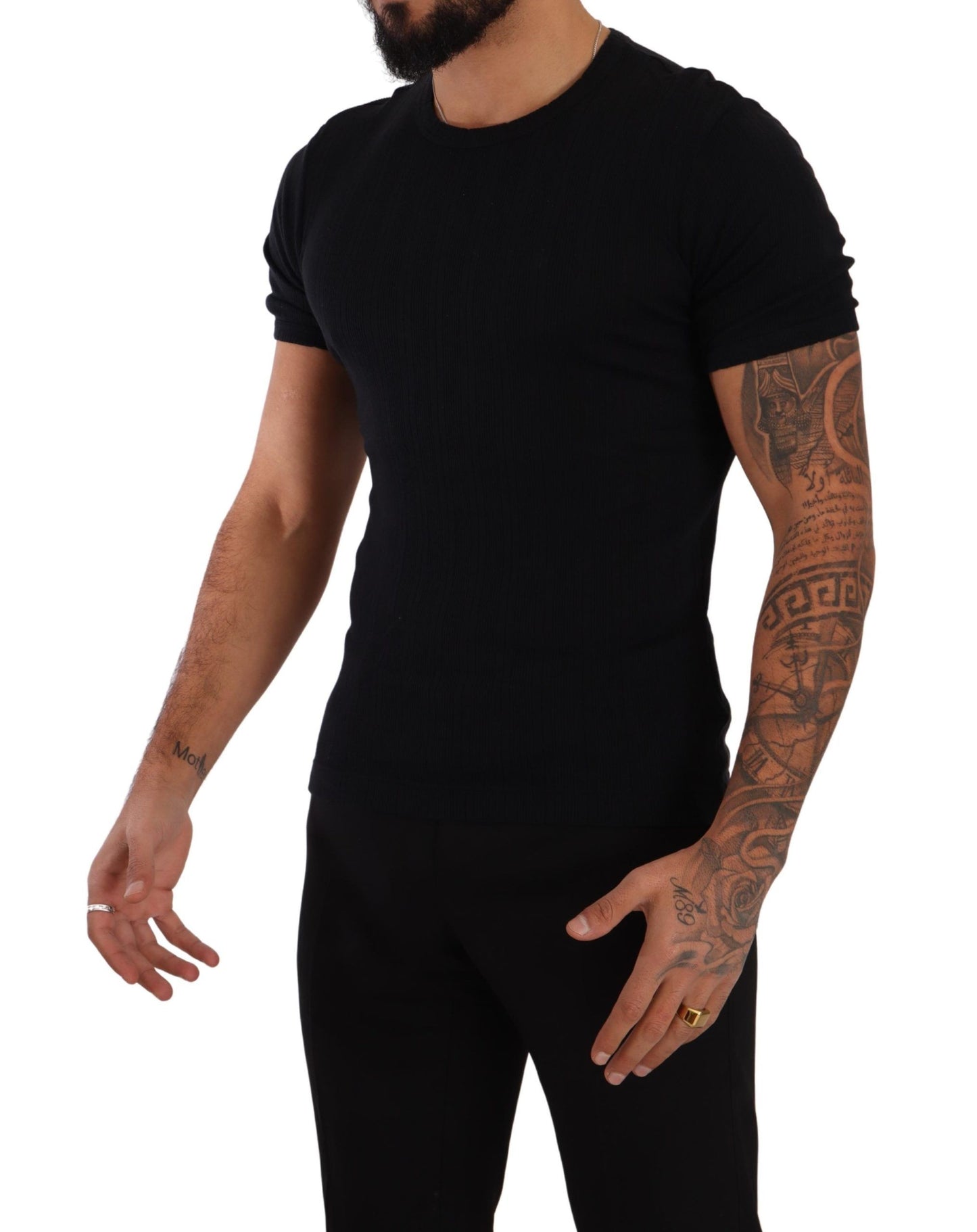 Dolce & Gabbana Elegant Black Round Neck Tee