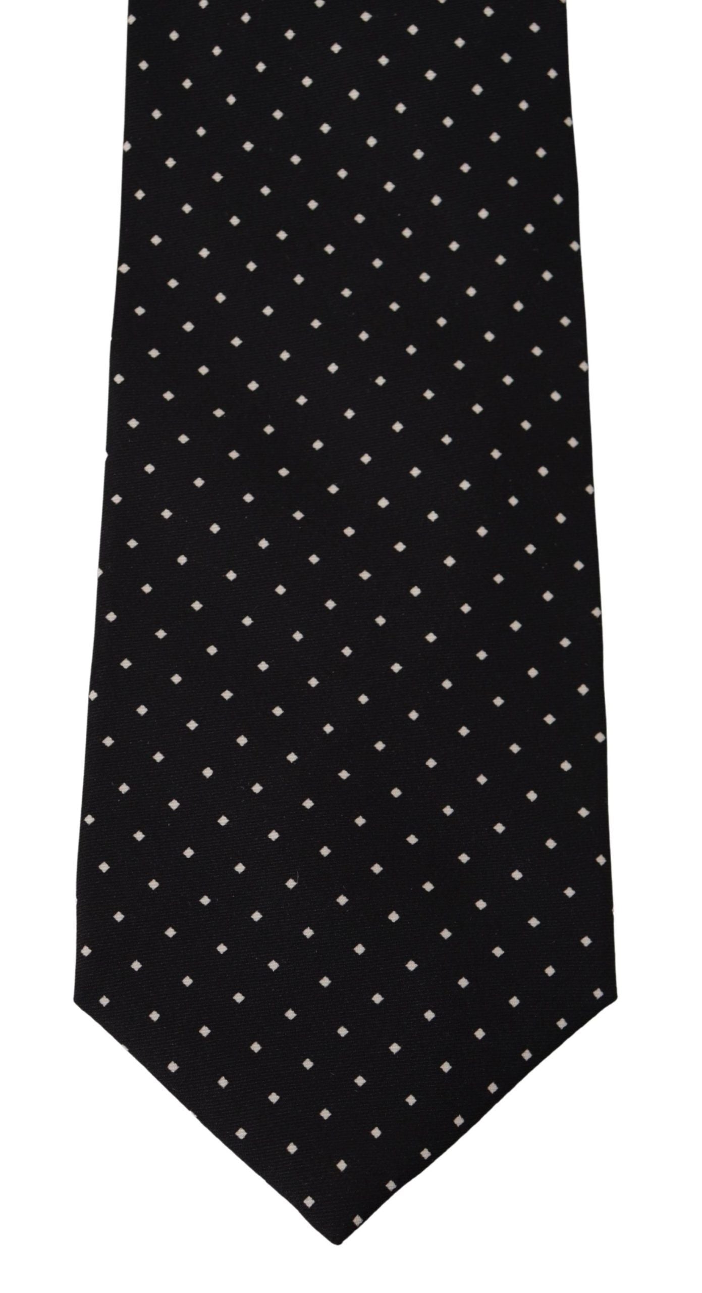 Dolce & Gabbana Elegant Black and White Polka Dot Silk Tie