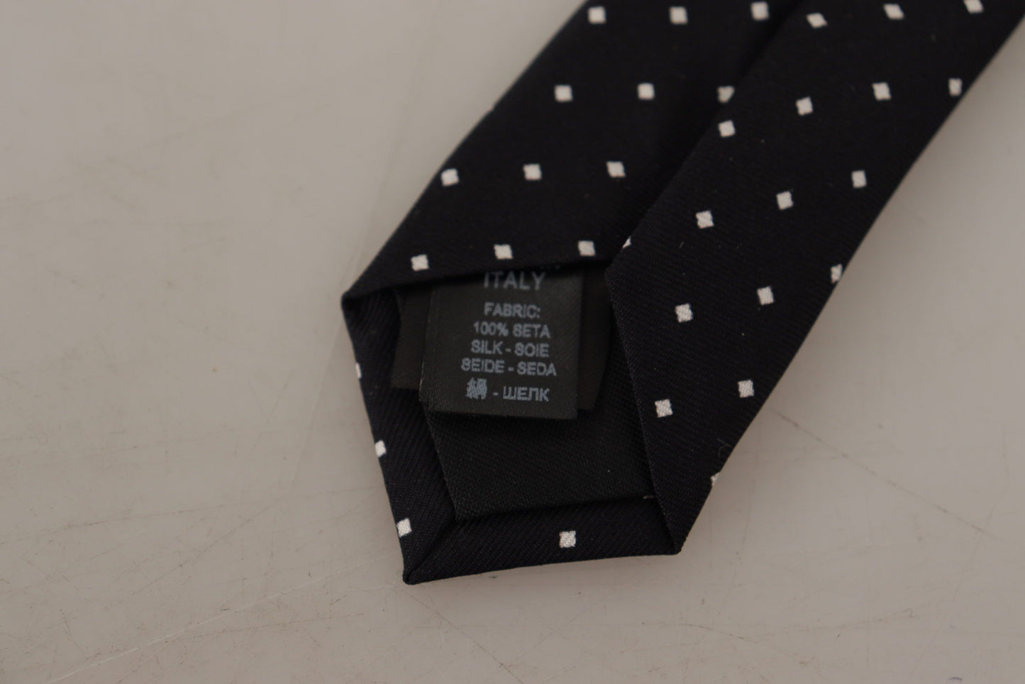 Dolce & Gabbana Elegant Black and White Polka Dot Silk Tie