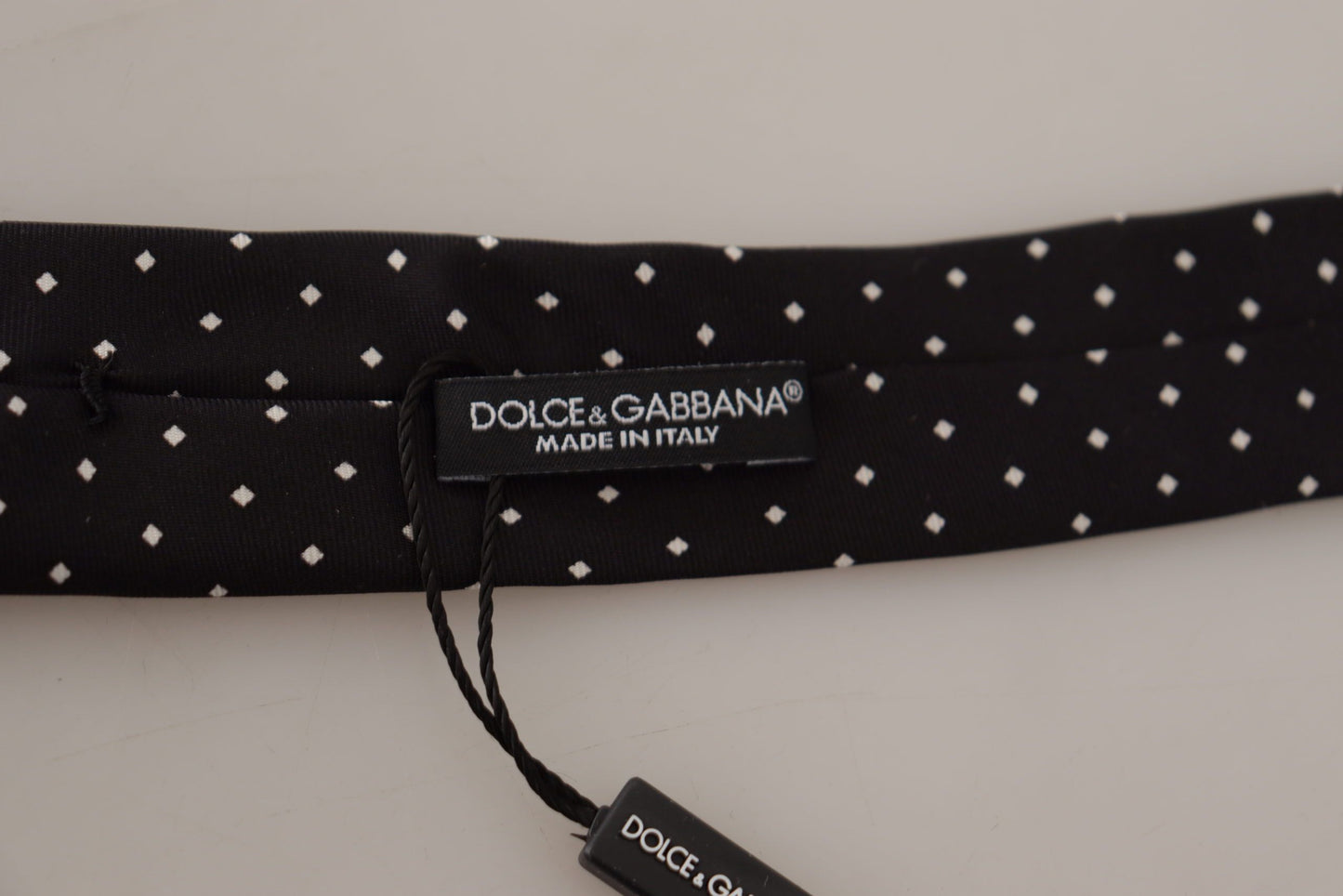 Dolce & Gabbana Elegant Black and White Polka Dot Silk Tie