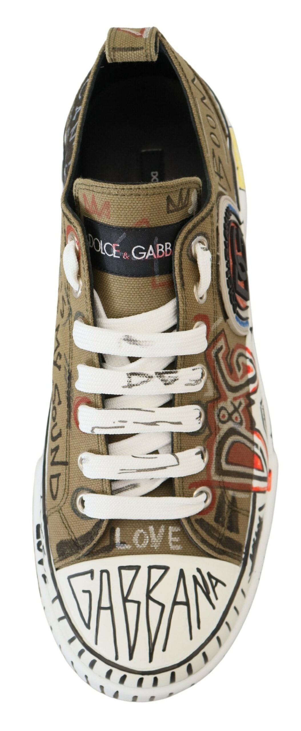 Dolce & Gabbana Exquisite Green Hand-Painted Low Top Sneakers