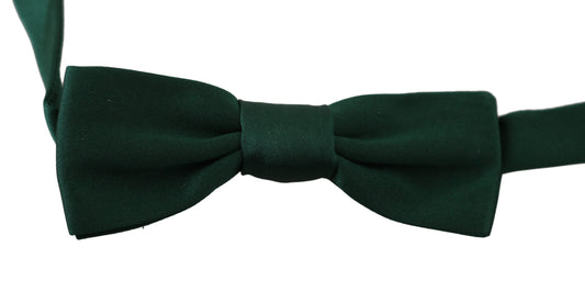 Dolce & Gabbana Elegant Green Silk Bow Tie