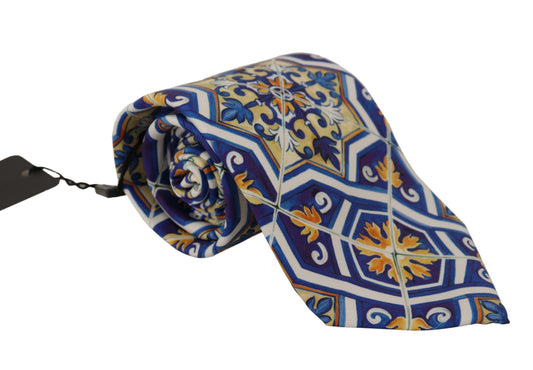 Dolce & Gabbana Elegant Multicolor Majolica Silk Tie