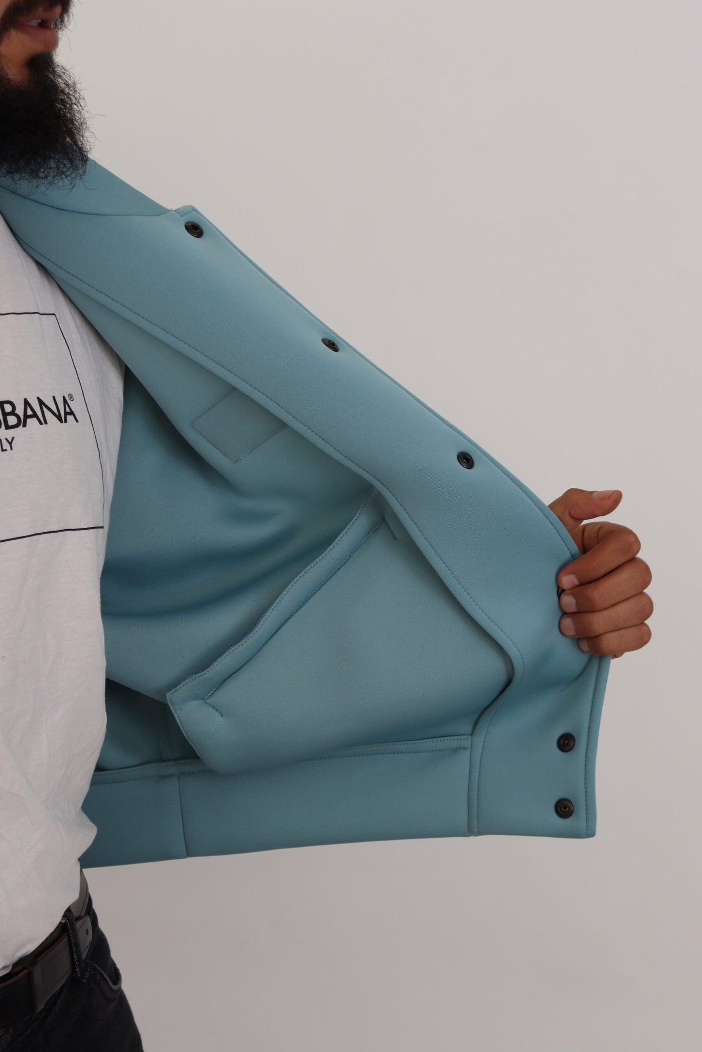 Dolce & Gabbana Elegant Light Blue Bomber Jacket