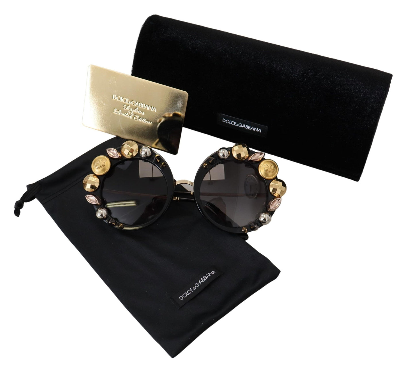 Dolce & Gabbana Elegant Round Embellished Sunglasses