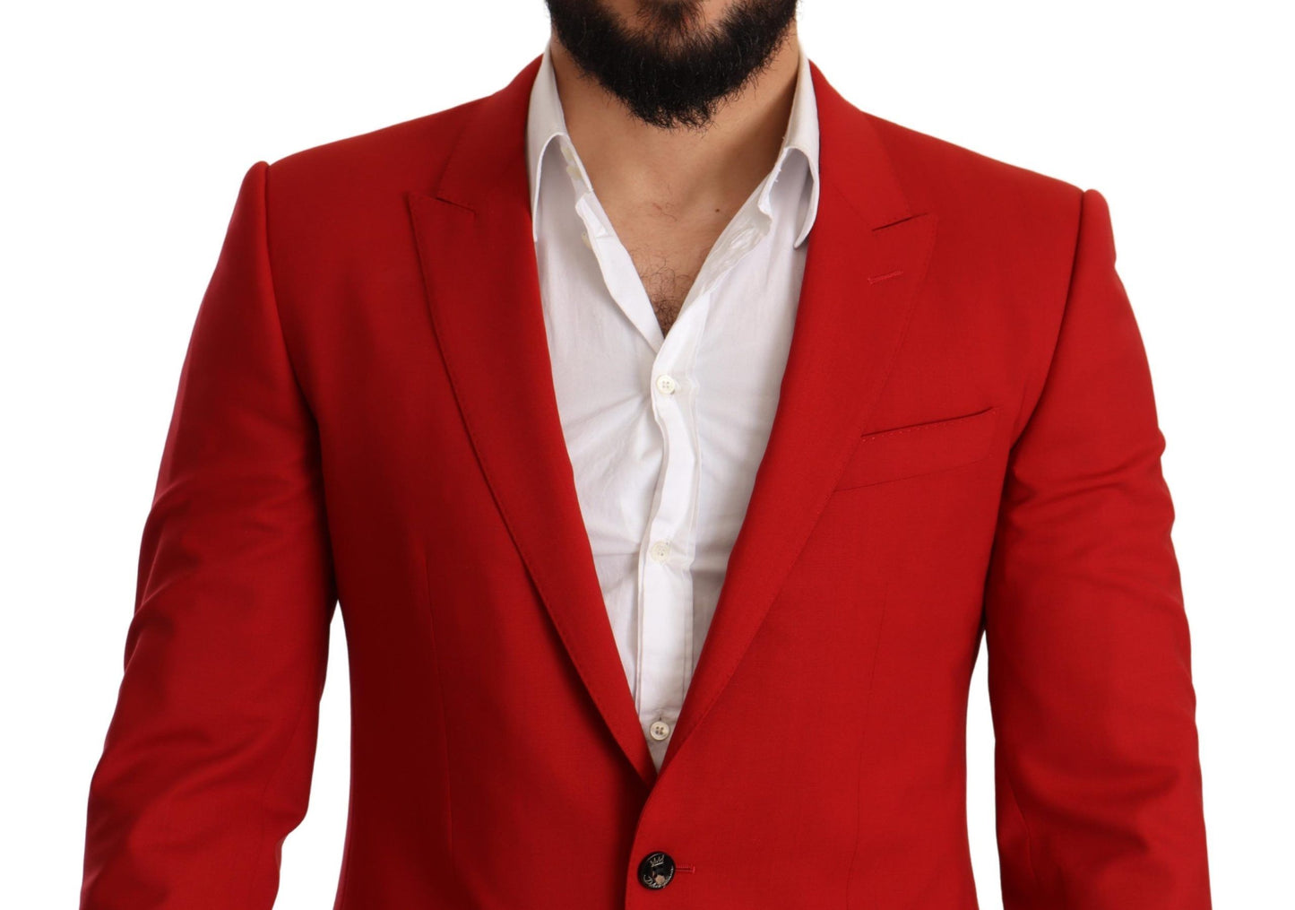 Dolce & Gabbana Exquisite Red Virgin Wool Two Button Blazer