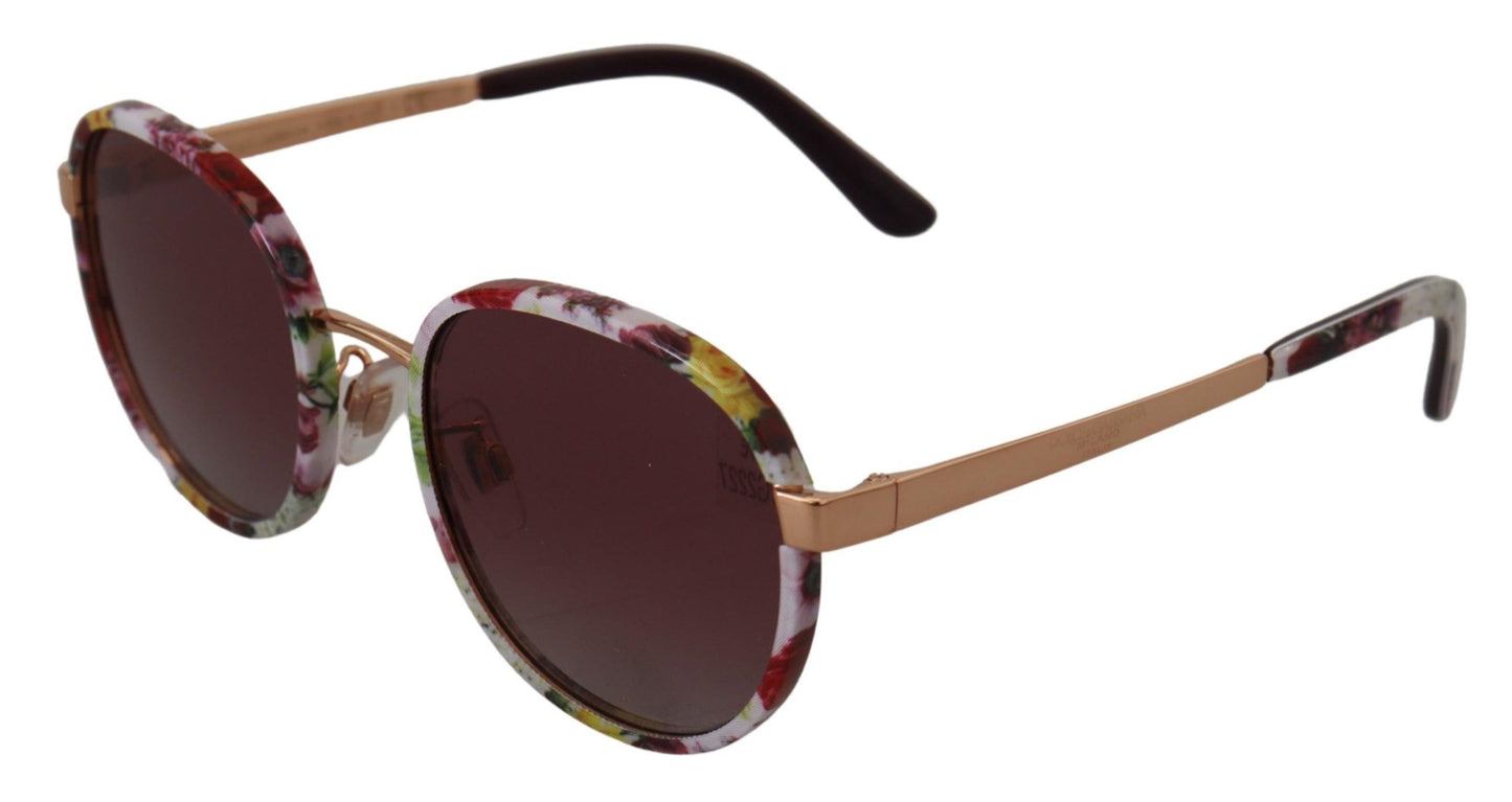 Dolce & Gabbana Elegant Round Floral Sunglasses for Women