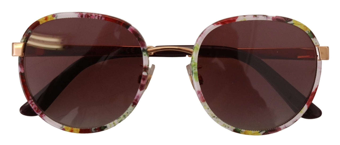 Dolce & Gabbana Elegant Round Floral Sunglasses for Women