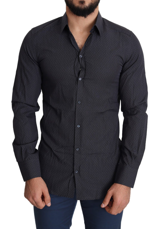 Dolce & Gabbana Elegant Black Slim Fit Cotton Dress Shirt