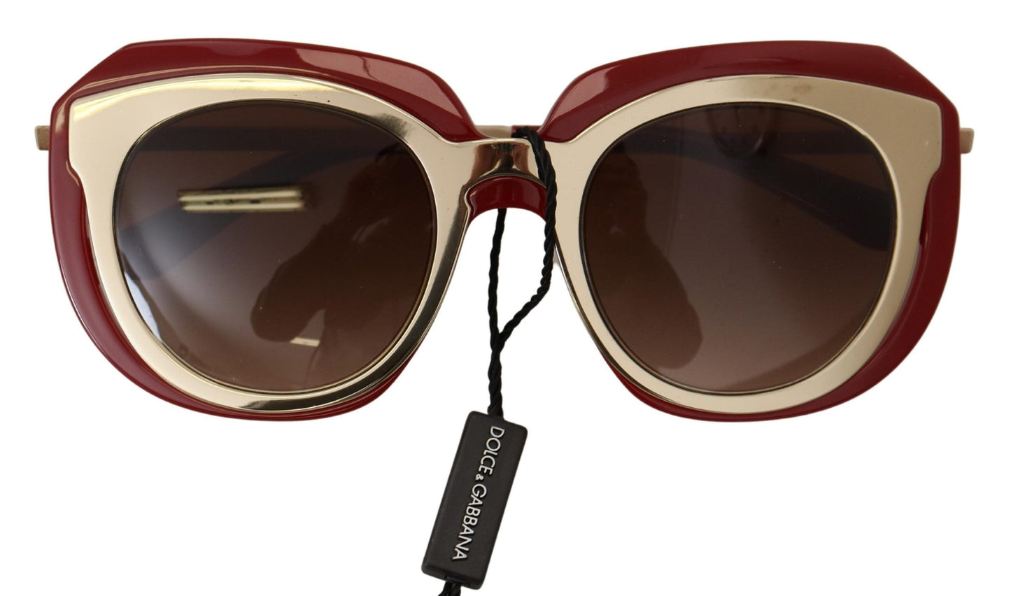 Dolce & Gabbana Elegant Red Gold-Plated Women's Sunglasses