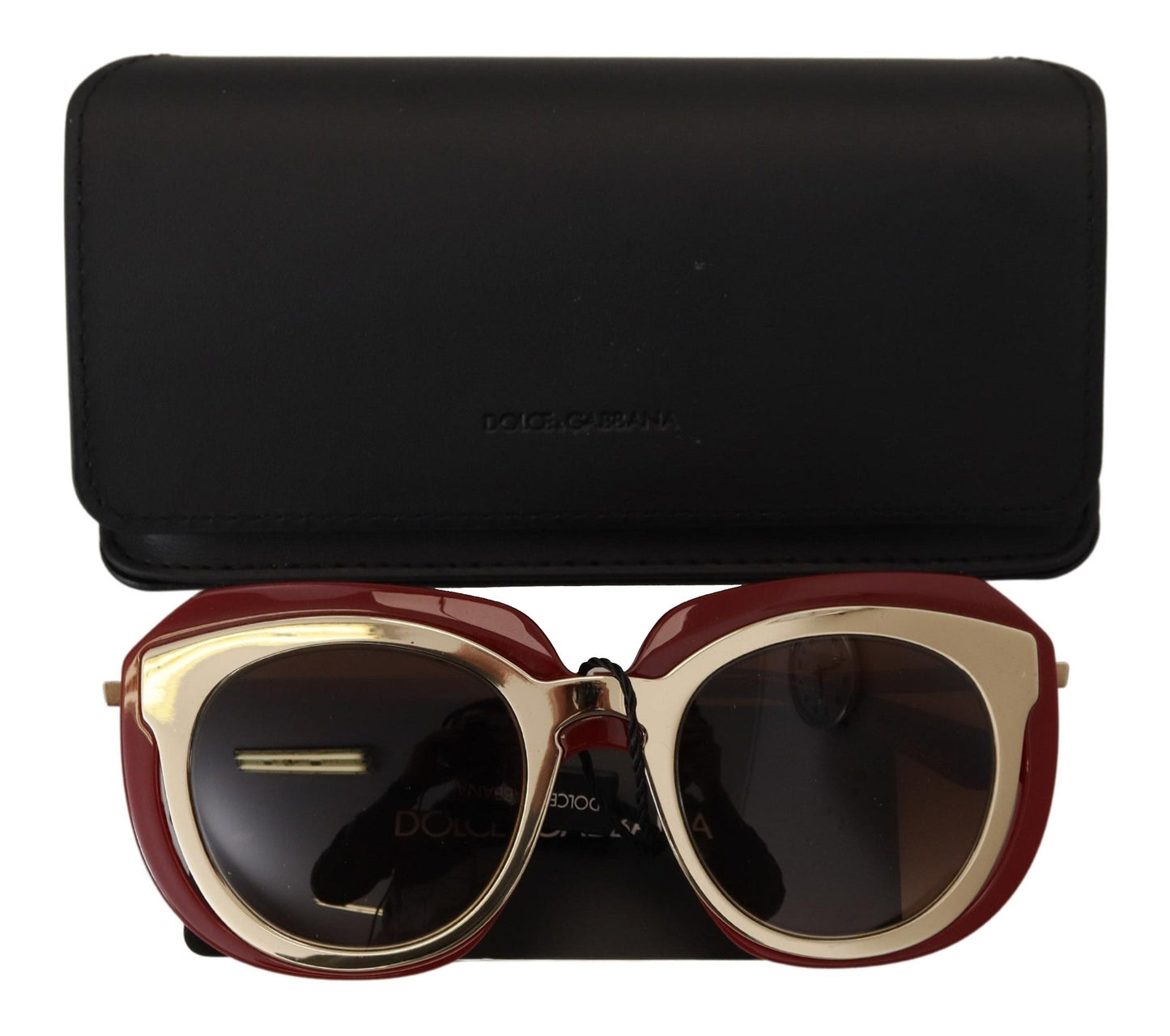 Dolce & Gabbana Elegant Red Gold-Plated Women's Sunglasses