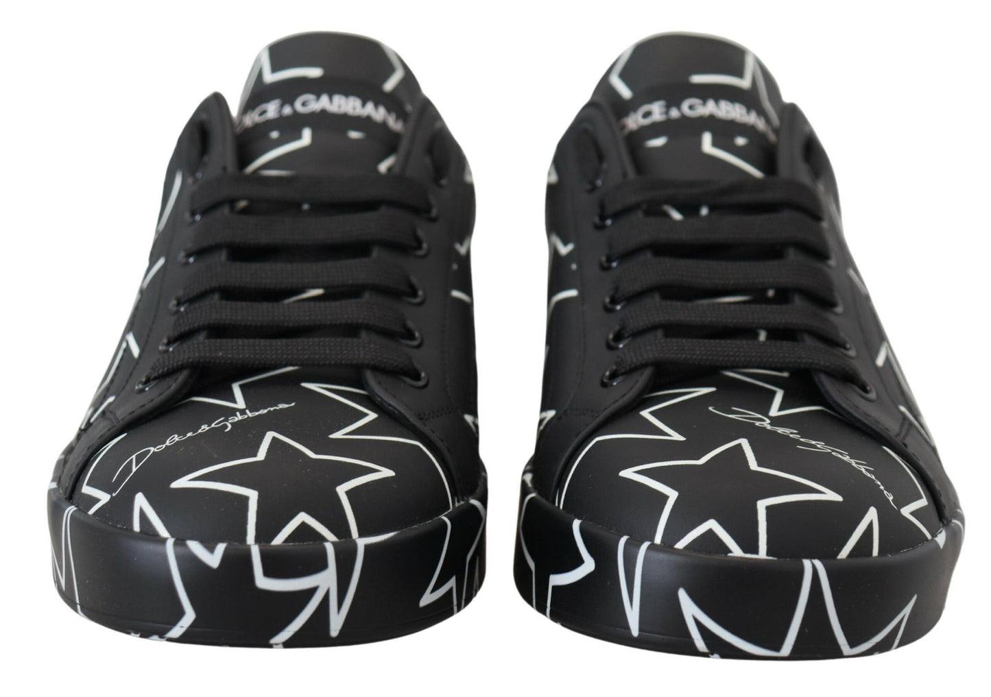 Dolce & Gabbana Star-Embellished Leather Low Top Sneakers