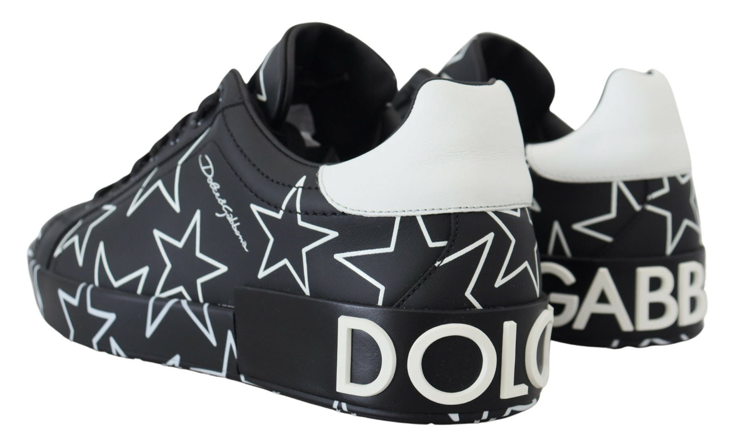 Dolce & Gabbana Star-Embellished Leather Low Top Sneakers