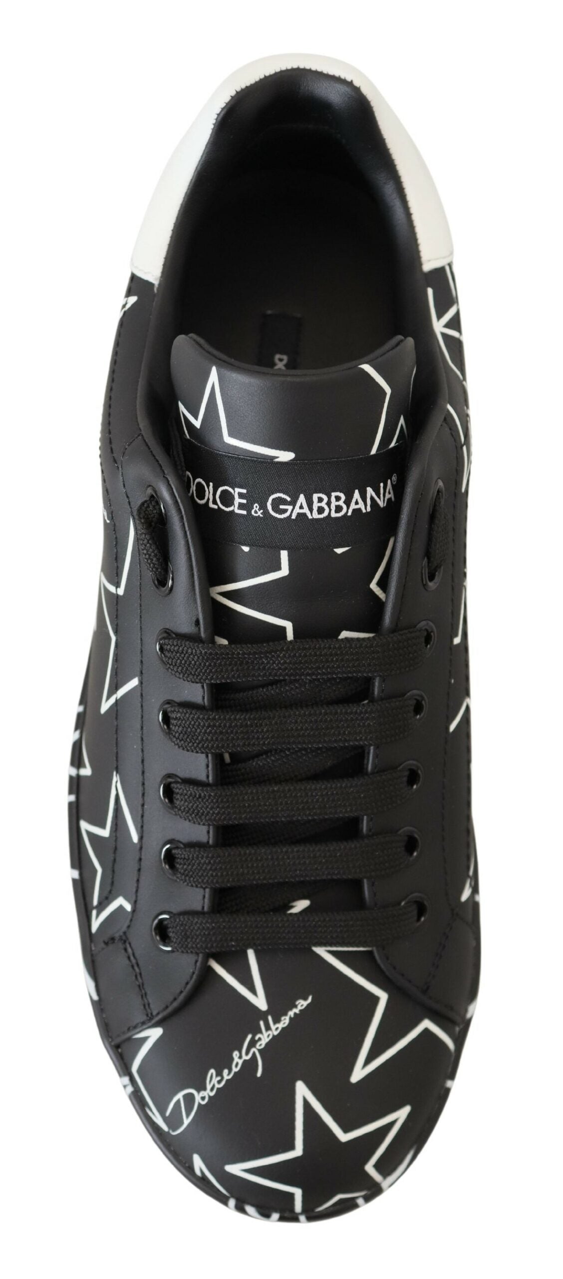 Dolce & Gabbana Star-Embellished Leather Low Top Sneakers