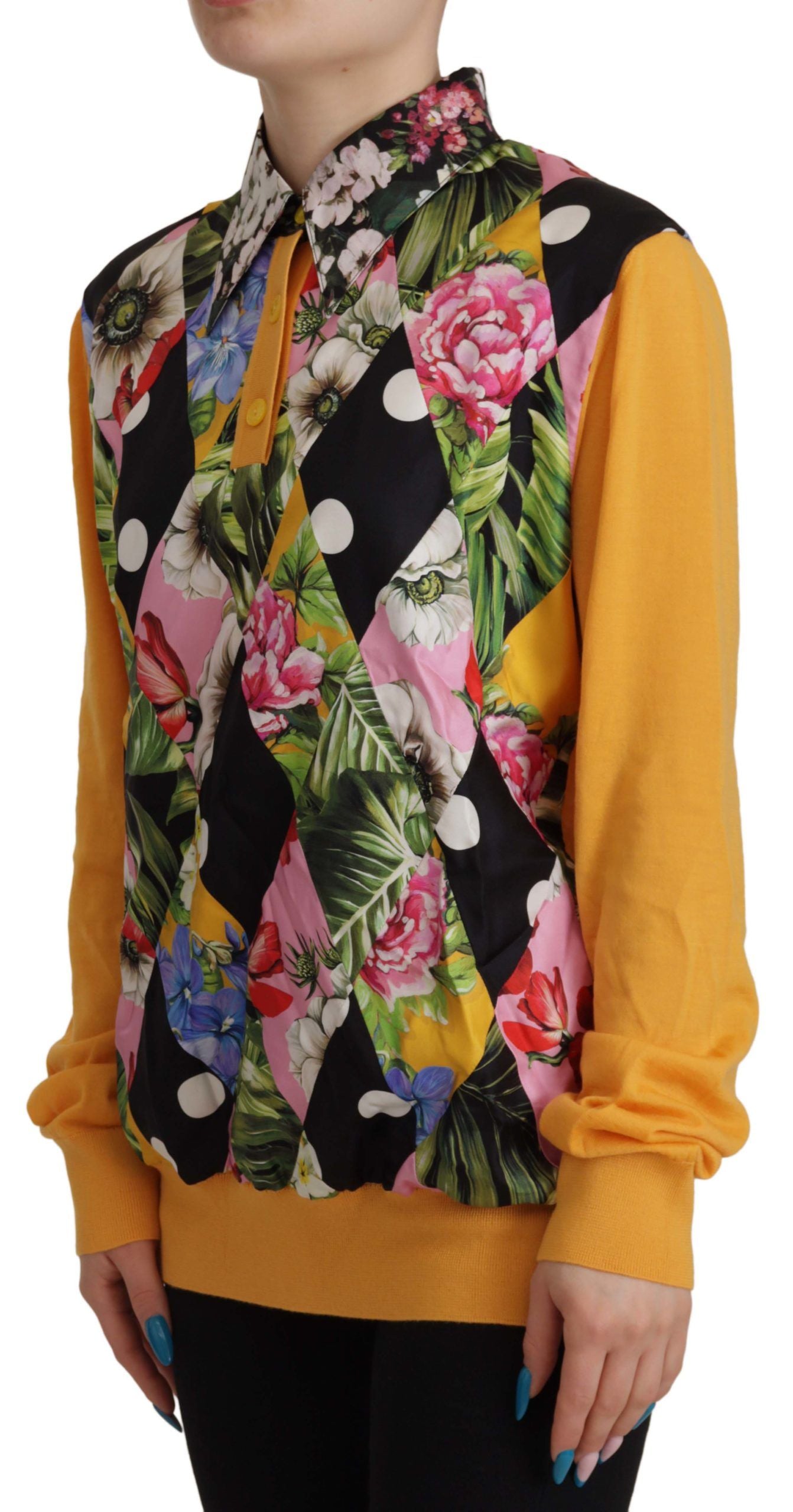 Dolce & Gabbana Elegant Yellow Cashmere Silk Blend Sweater