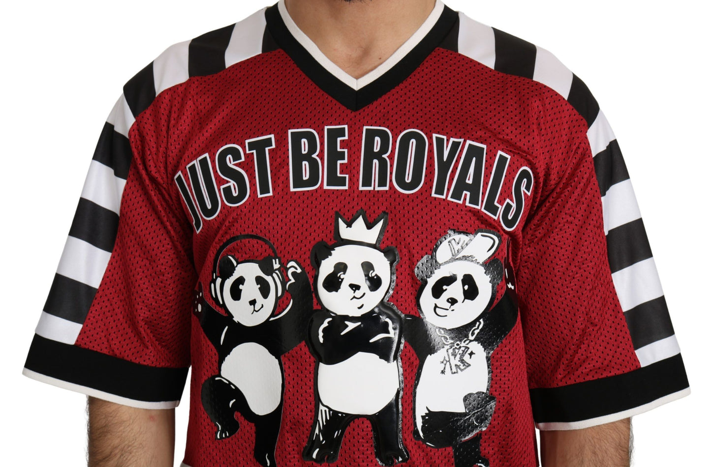 Dolce & Gabbana Panda Print Red Short Sleeve Luxury Tee