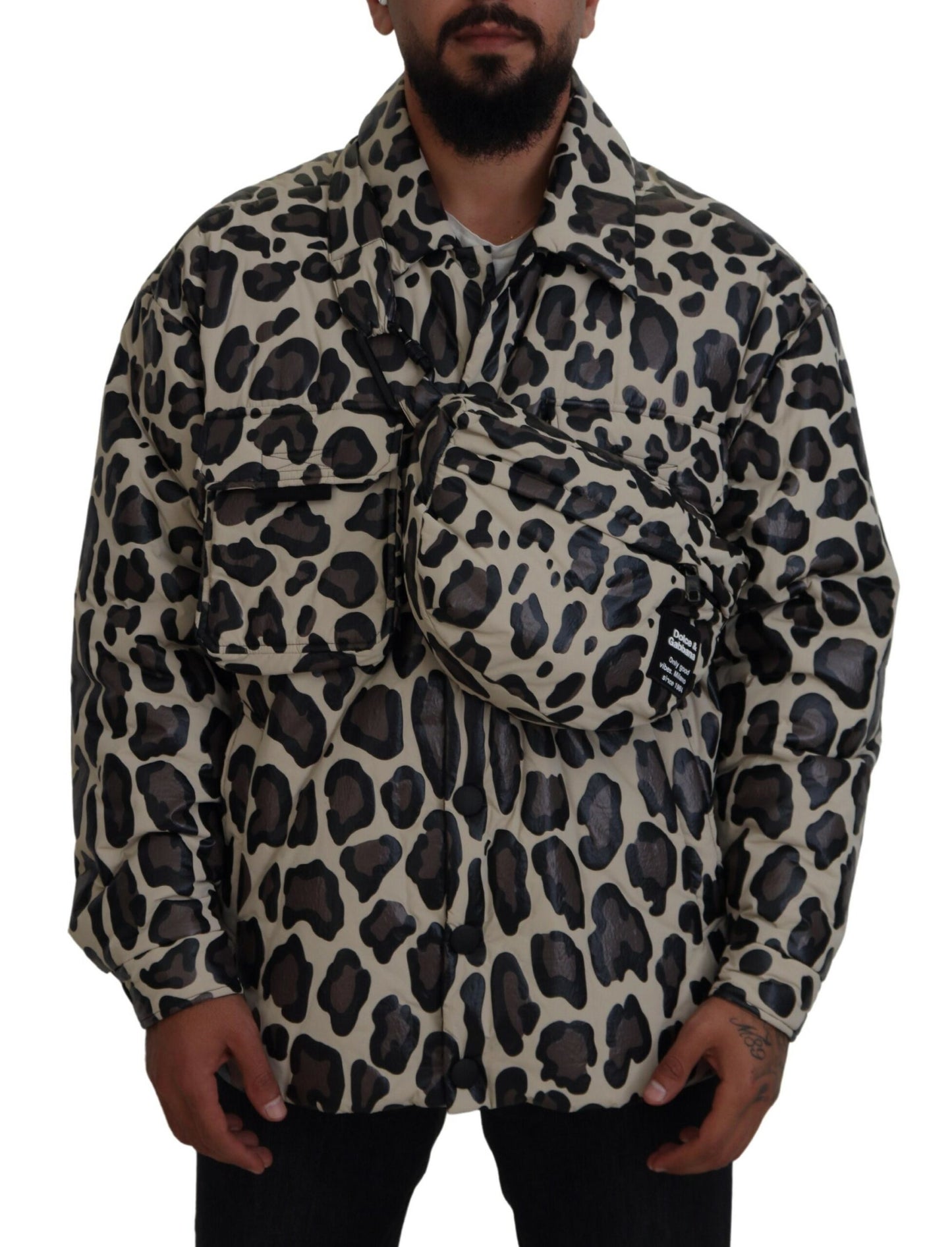 Dolce & Gabbana Multicolor Leopard Print Parka Jacket