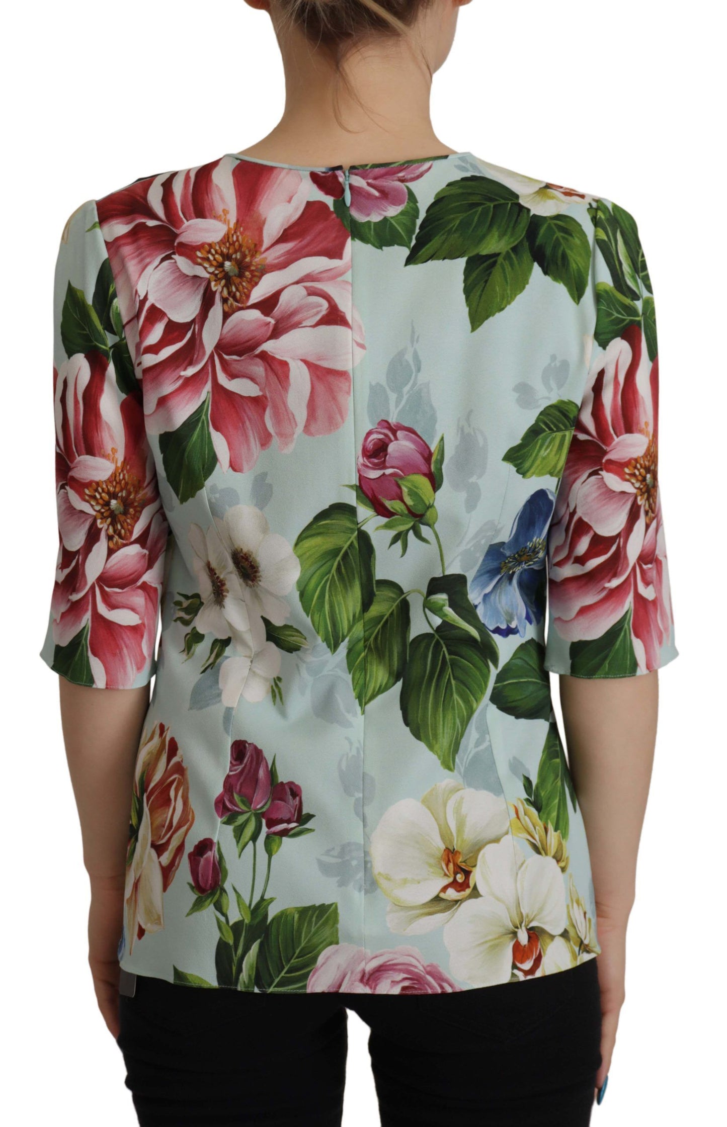 Dolce & Gabbana Floral Elegance Round Neck Blouse