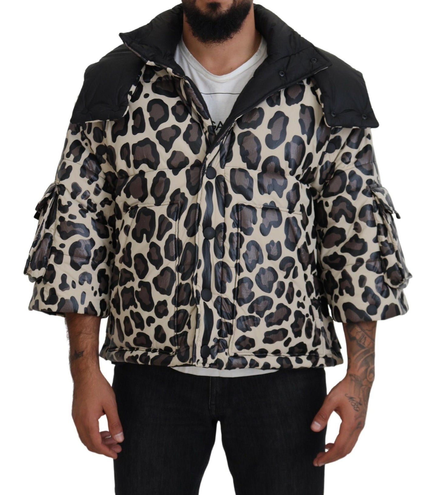 Dolce & Gabbana Opulent Leopard Print Parka Jacket