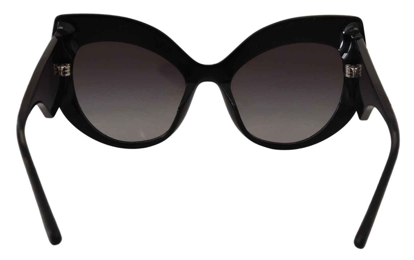 Dolce & Gabbana Elegant Black and Silver Sequined Butterfly Sunglasses