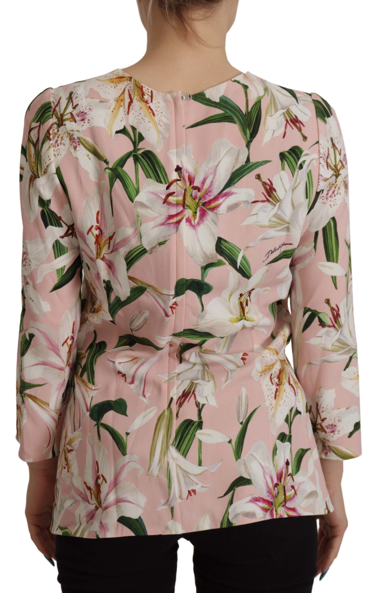 Dolce & Gabbana Chic Floral Print Round Neck Blouse