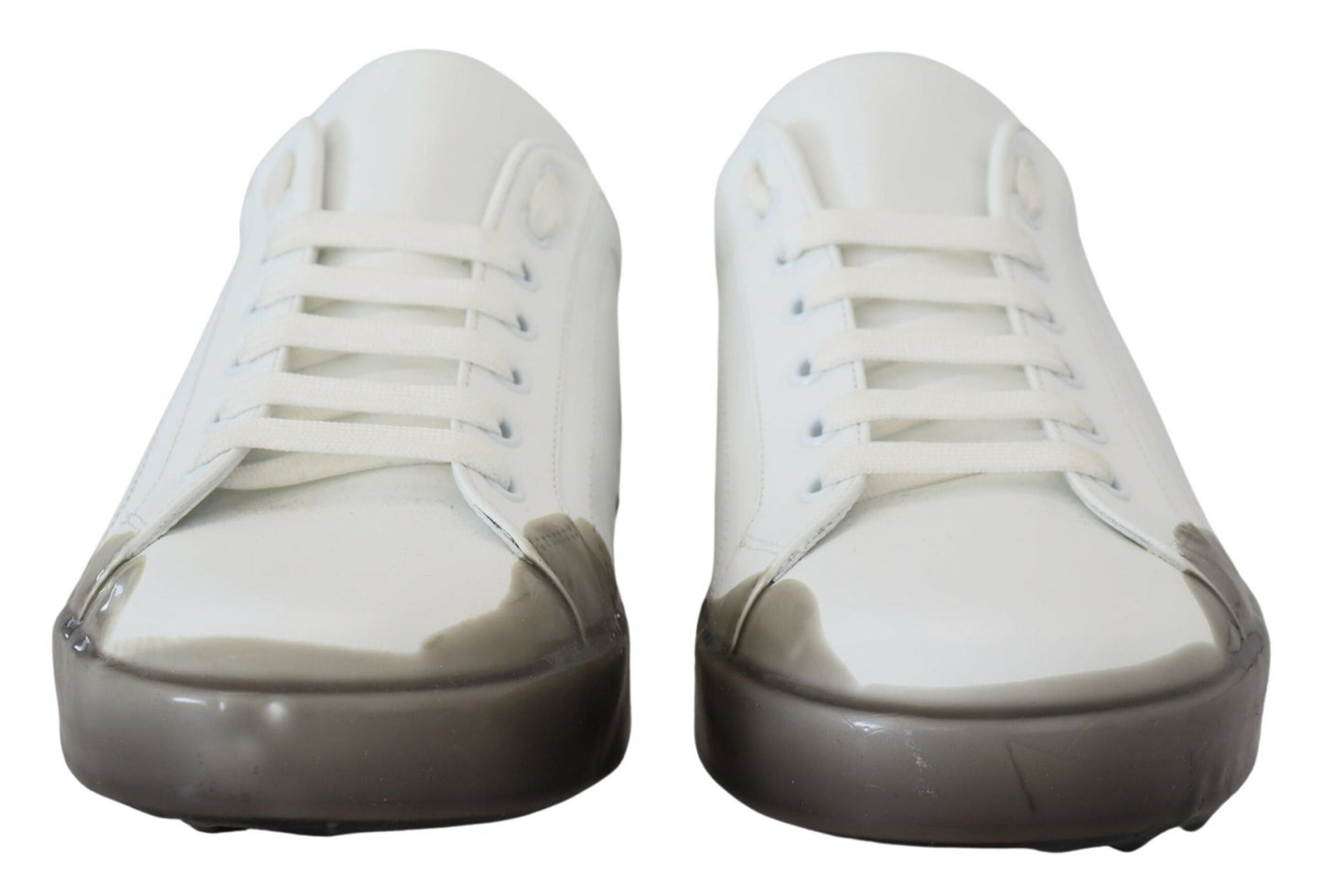 Dolce & Gabbana Elegant White Low Top Leather Sneakers